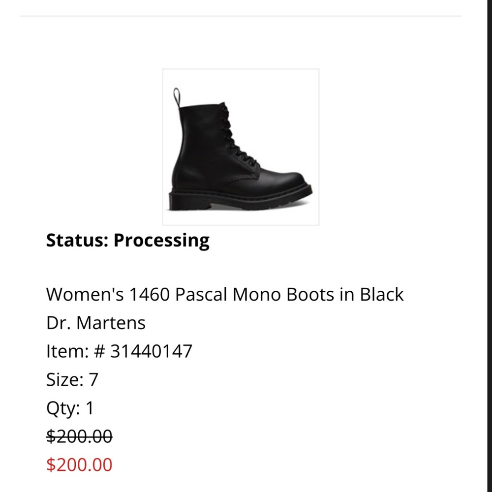 1460 Pascal Mono Boots Dr Martens - Worn once!